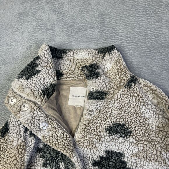 Thread + Supply Sherpa Fluffy Fleece Aztec Jacket Womens Sz XL Boho Southwest - Picture 11 of 14